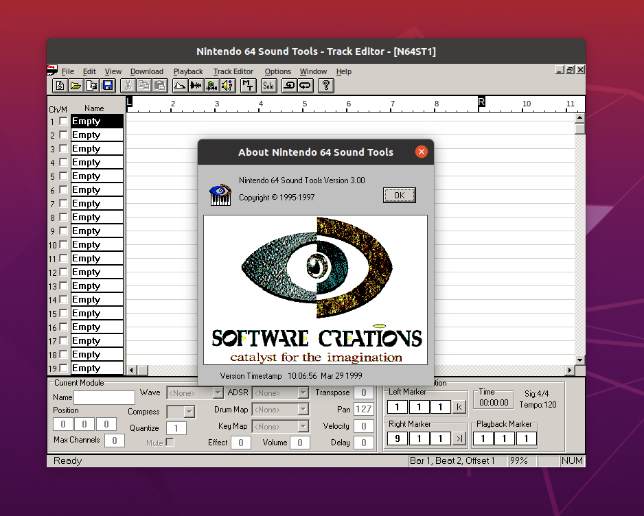 Sound Tools running on Ubuntu Linux